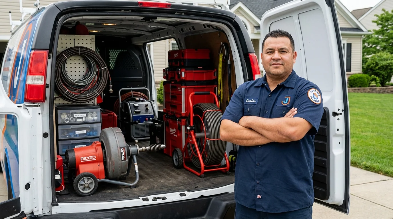 Professional drain cleaning equipment and Johns Plumbing LLC plumber in Sarasota