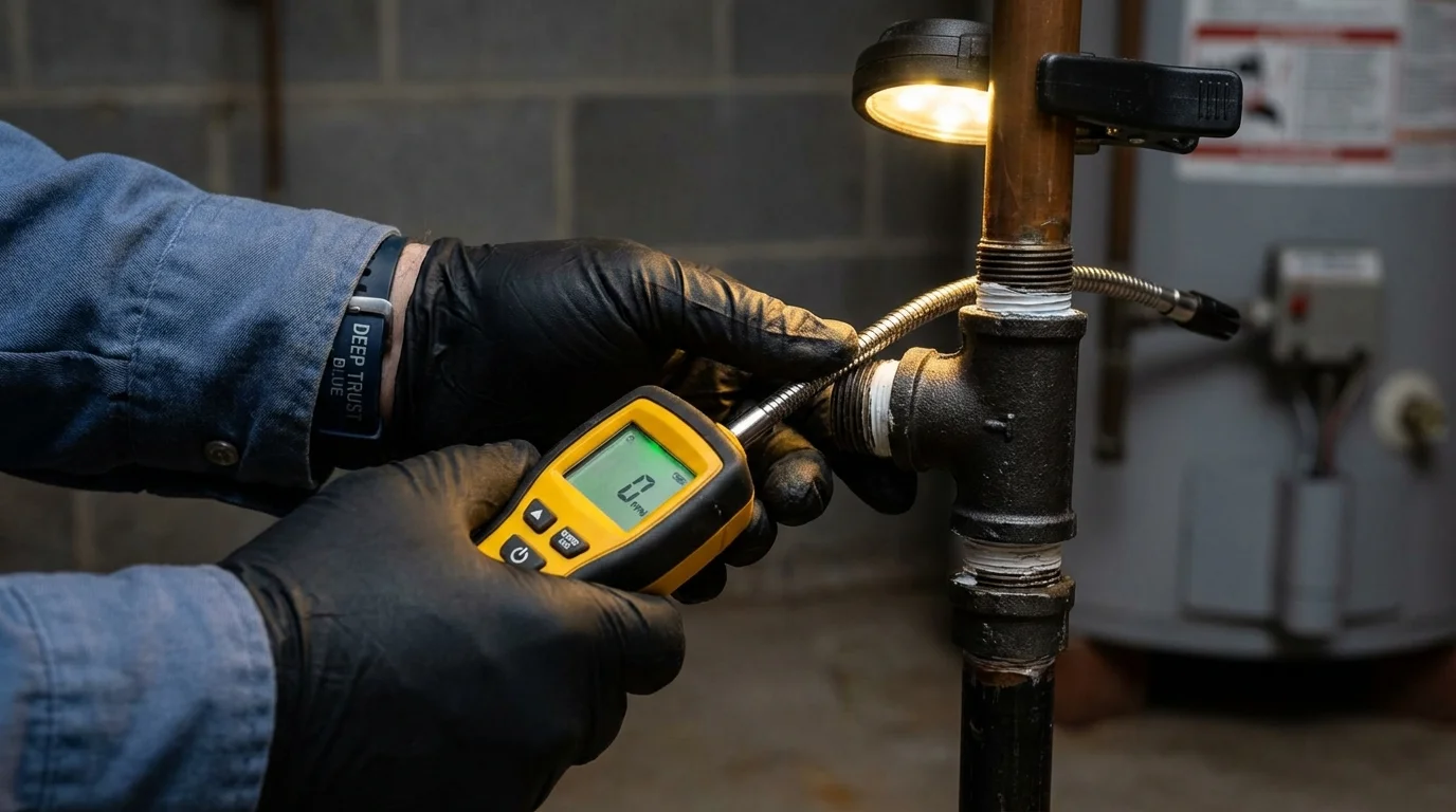 Gas leak detection with electronic sniffer by Johns Plumbing LLC in Sarasota