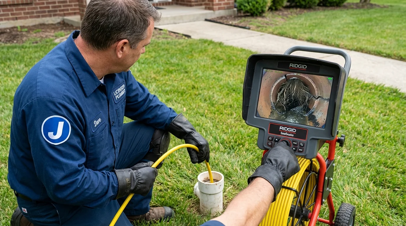 Sewer camera inspection being performed by Johns Plumbing LLC in Sarasota