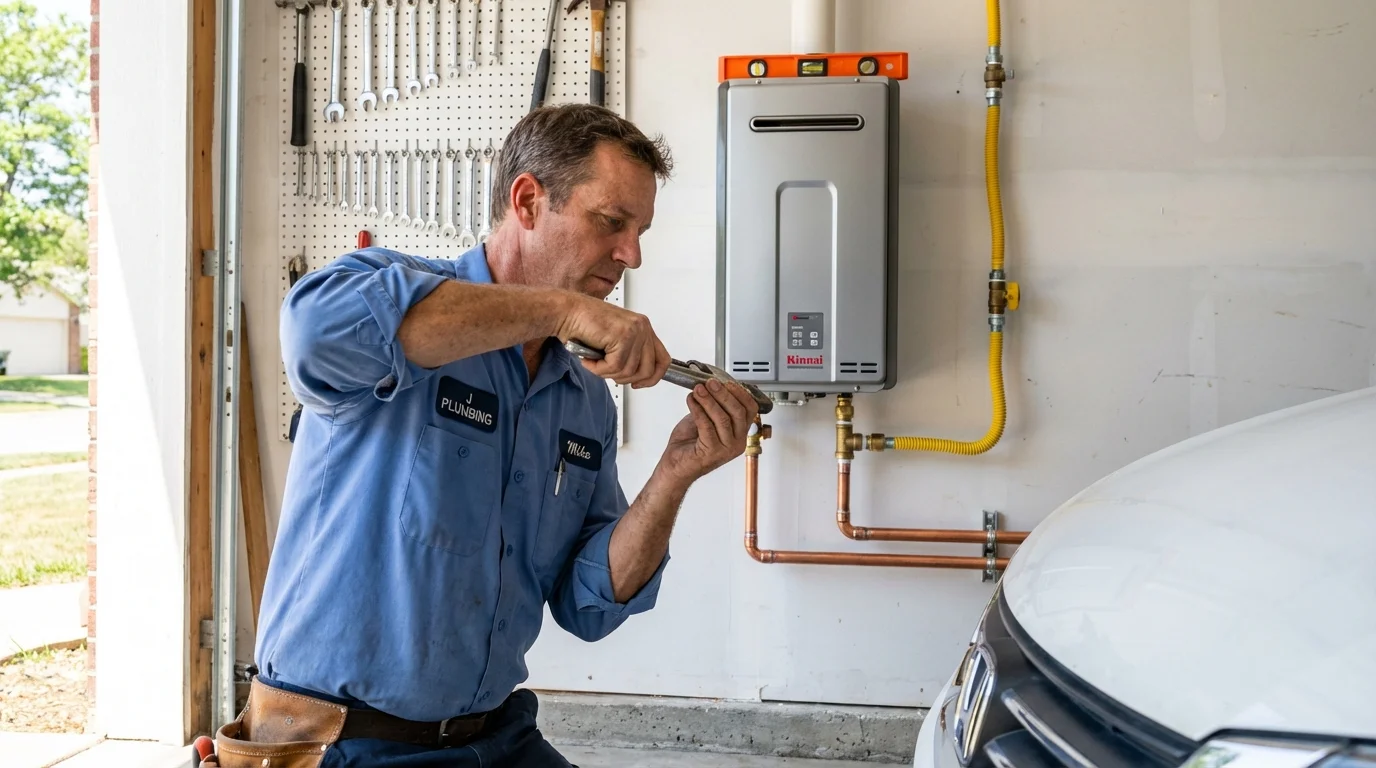 Tankless water heater installation by a Johns Plumbing LLC plumber in Sarasota